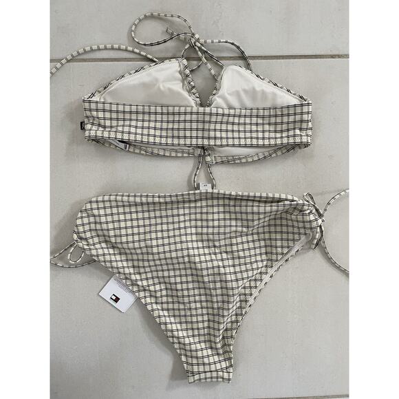 Tommy Hilfiger Swim XS/S Bikini Swimsuit Multicolor Plaid Swimwear - Picture 5 of 9